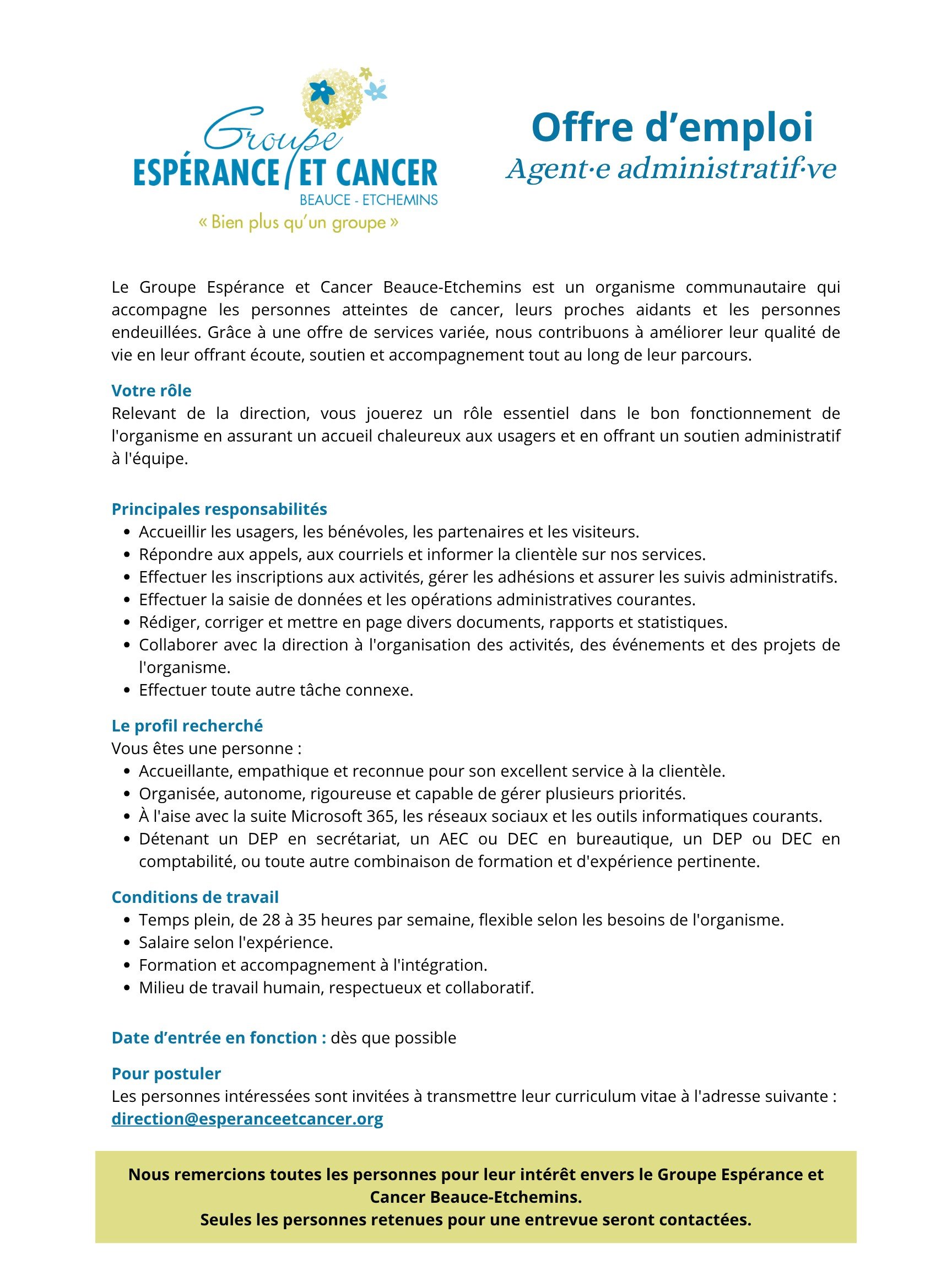 Groupe Espérance et Cancer