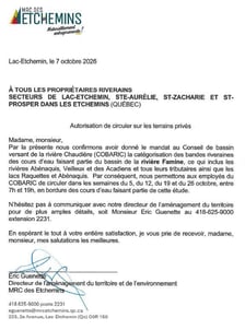 Publication image Municipalité de Sainte-Aurélie